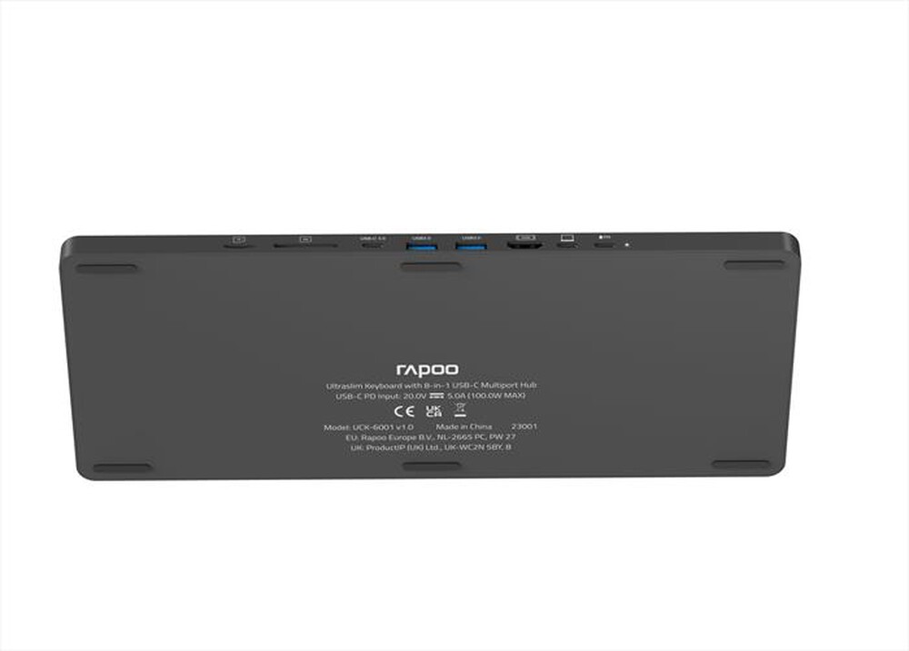 Immagine del prodotto RAPOO - Keyboard with USB-C Hub UCK-6001-Dark Grey / Grigio Scuro