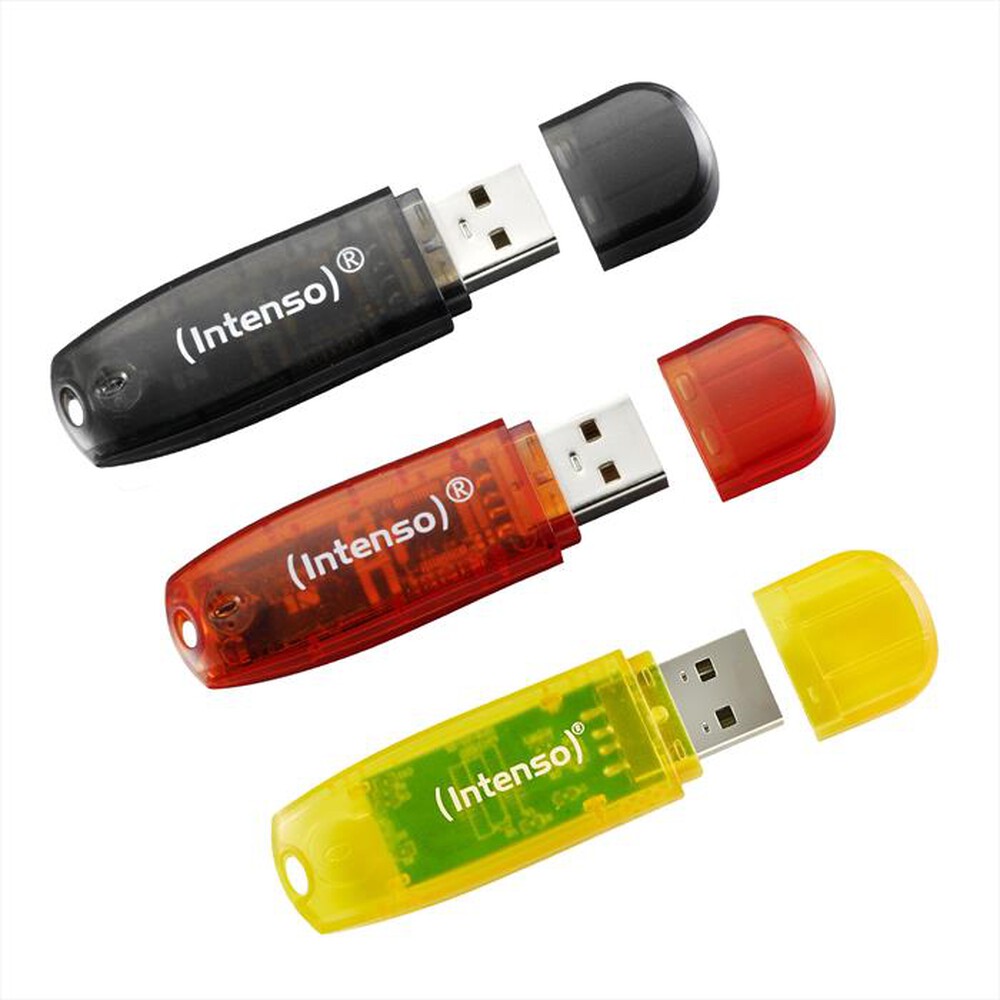 Immagine del prodotto INTENSO - CHIAVETTA USB RAINBOW TRIPACK 3X8GB-GIALLO/ROSSO/NERO
