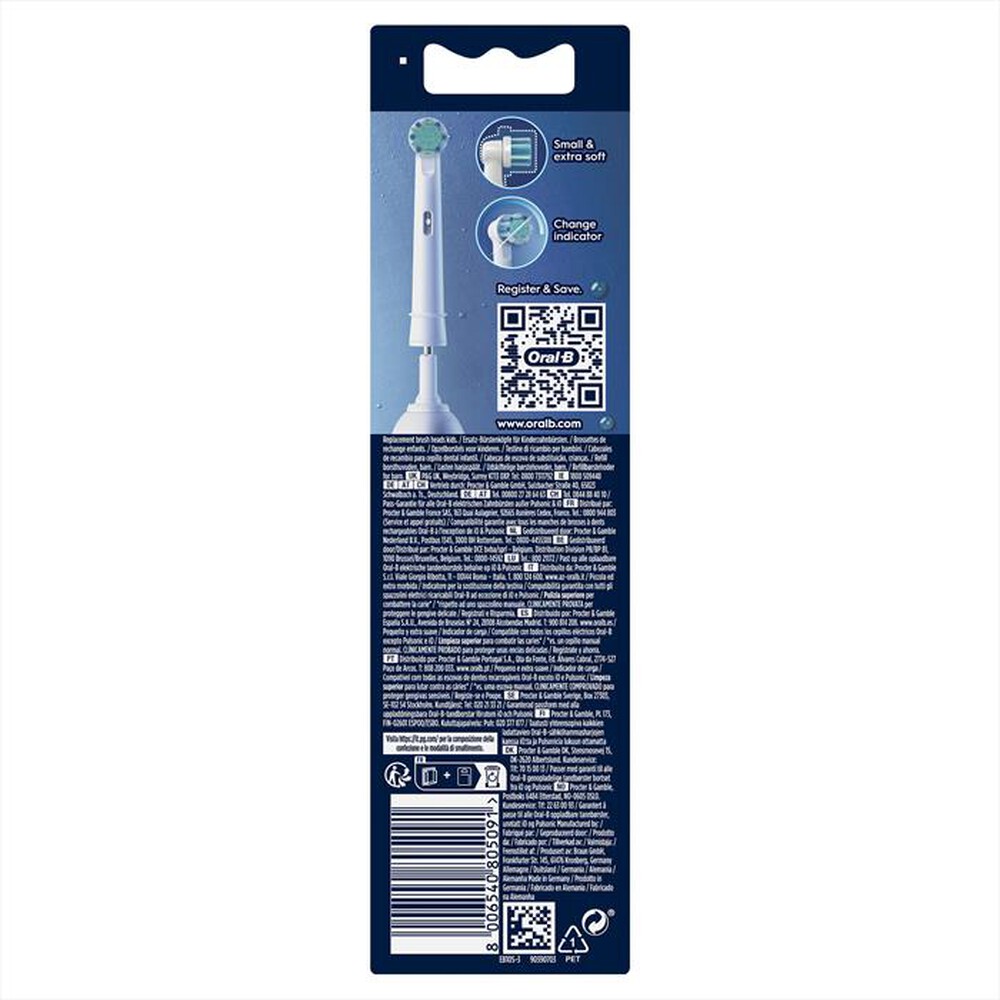 "ORAL-B - TESTINE PRO KIDS SPIDERMAN 3 TESTINE-BIANCO personaggio SPIDERMAN"