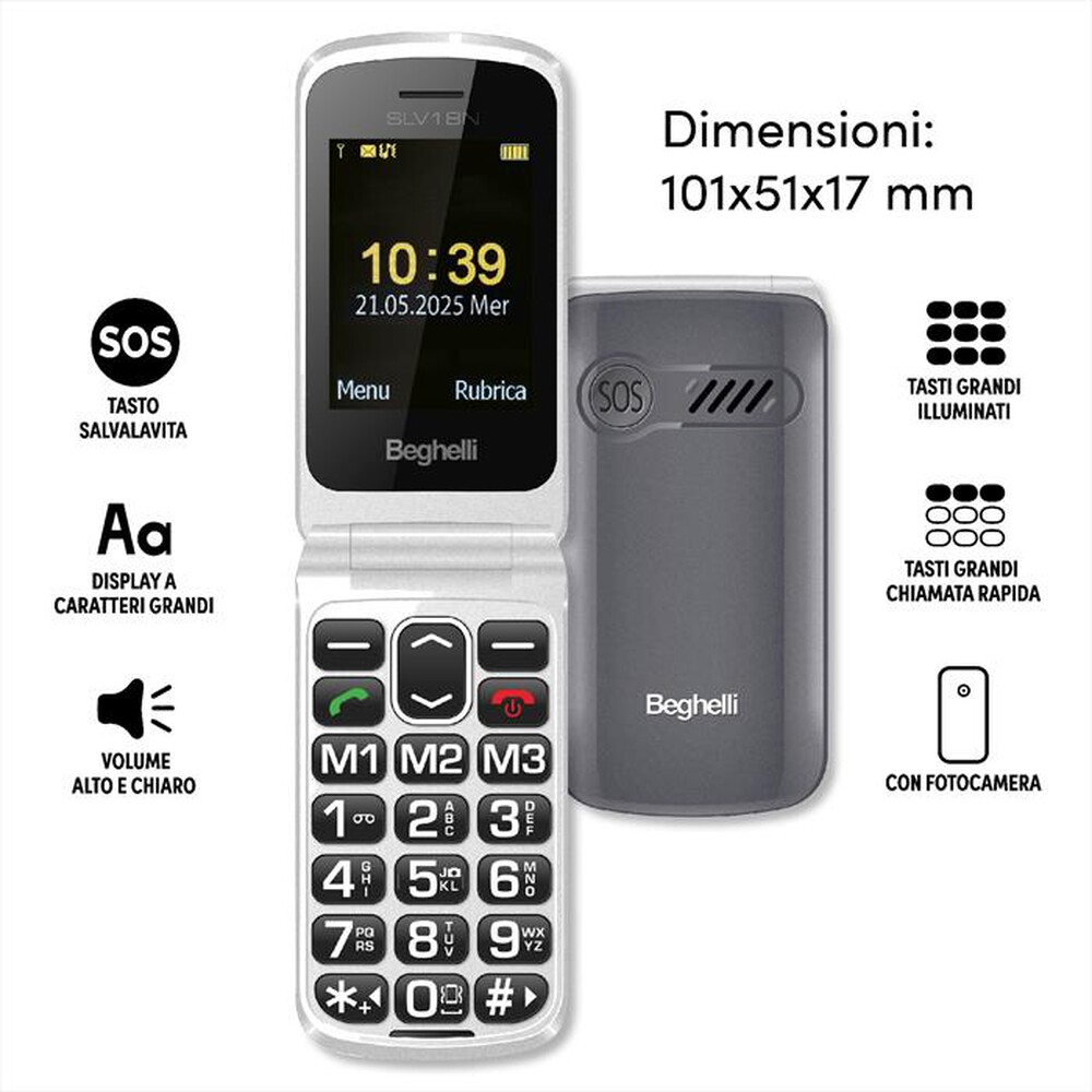 Immagine del prodotto BEGHELLI - Salvalavita Phone SLV18 ECODESIGN 9138N-grigio