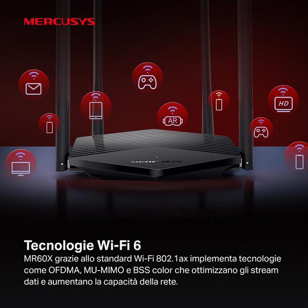 "TP-LINK - MR60X AX1500 WIFI 6 ROUTER-nero"