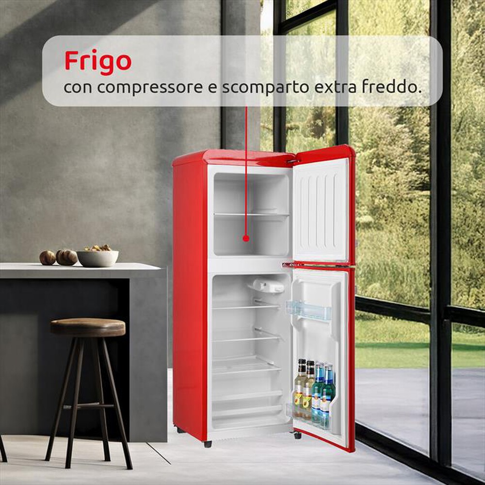 Immagine del prodotto MELCHIONI FAMILY - Frigorifero 2 porte SIBERIA 85 Classe E 85lt-Rosso / Metallo