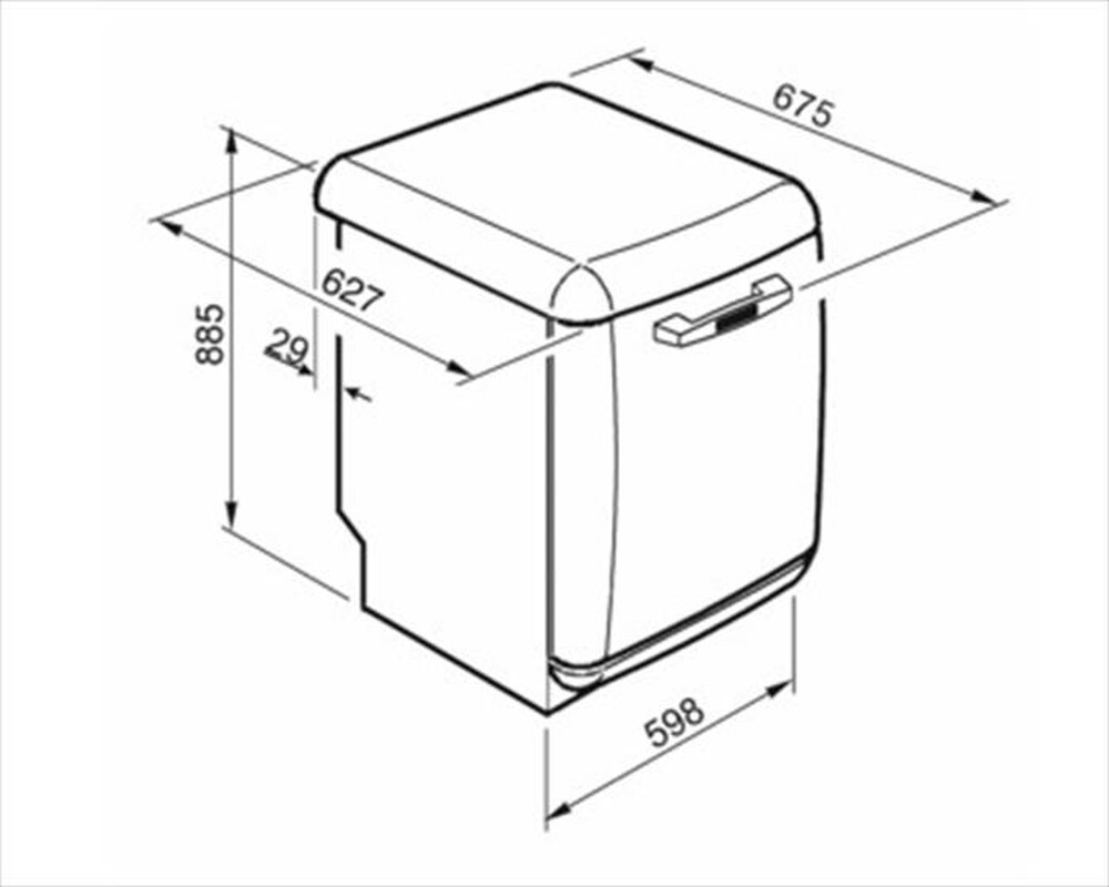 "SMEG - Lavastoviglie LVFABCR3 Classe B 13 coperti-Panna"