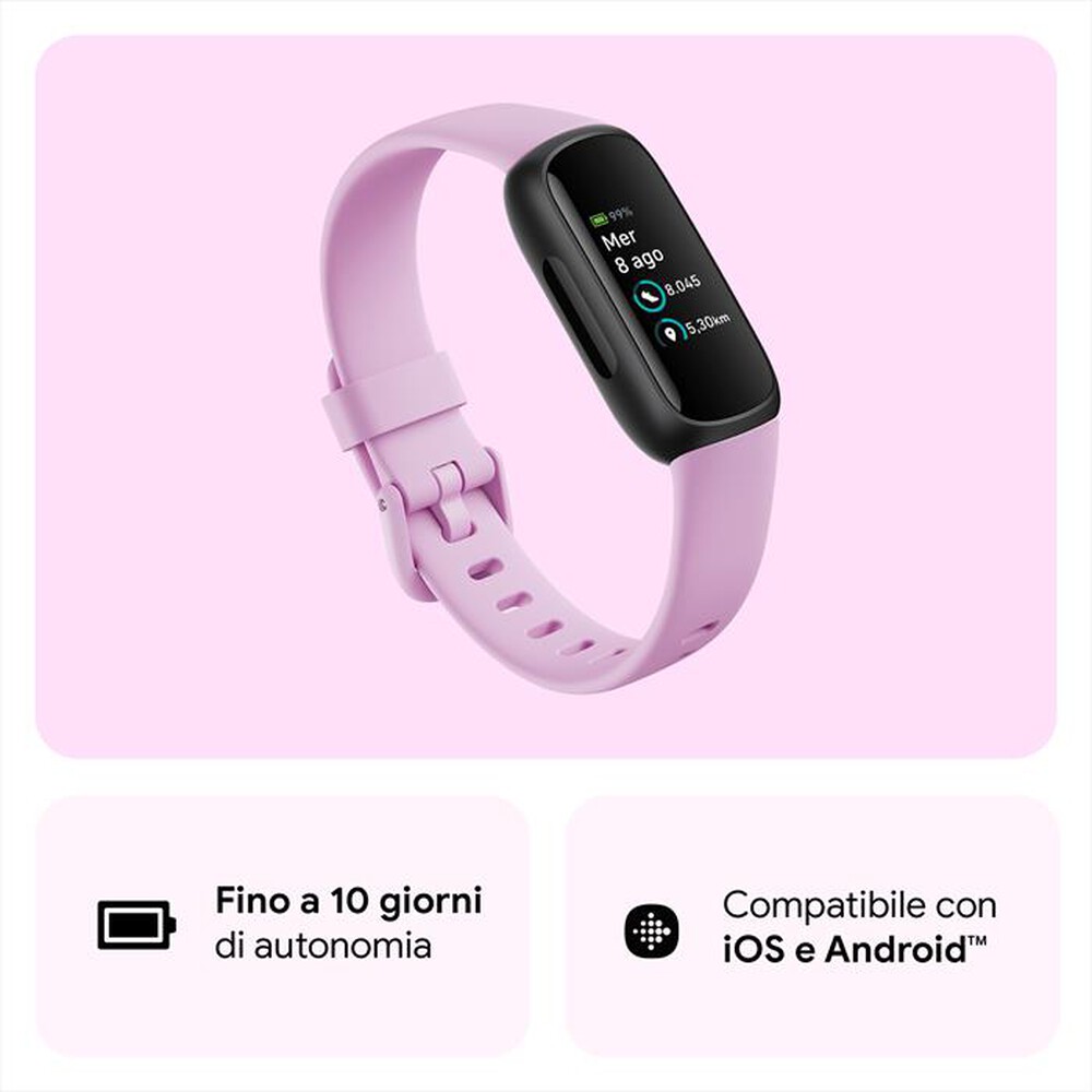 "FITBIT - INSPIRE 3 - FB424BKLV-nero/ lilla tenue"