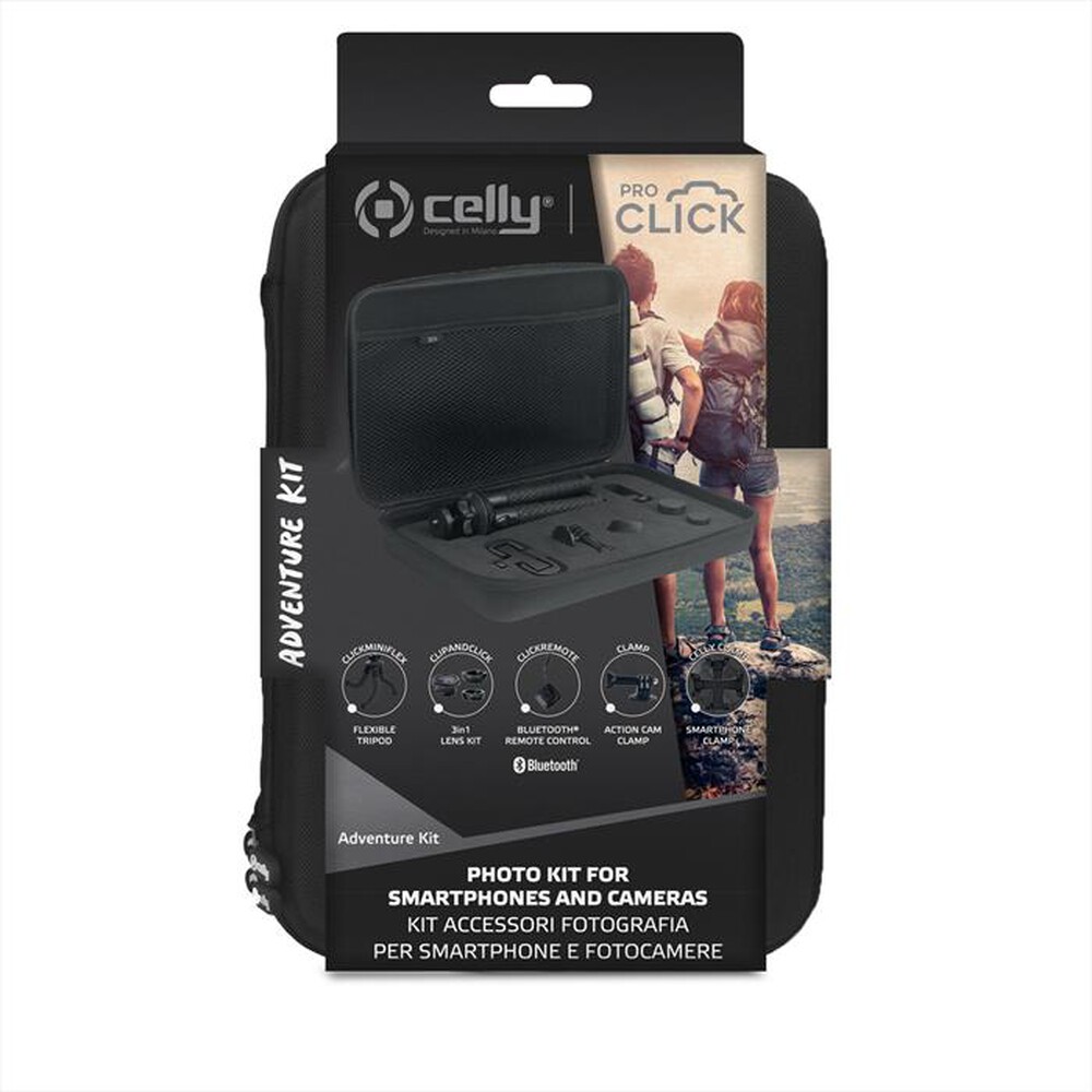 "CELLY - ADVENTUREKIT MINIFLEX CLAMP REMOTE LENS KIT-Nero/Plastica"