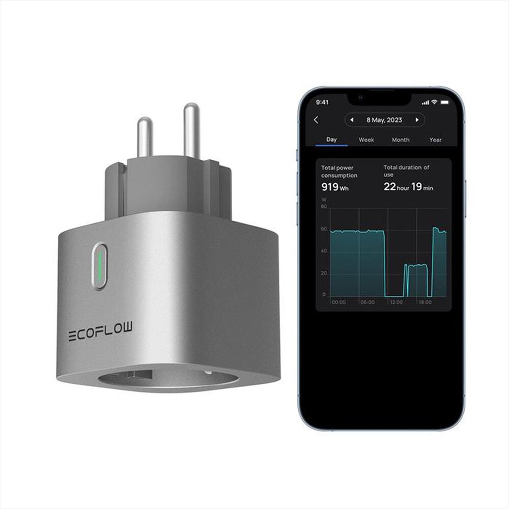 "ECOFLOW - Presa intelligente SMART PLUG-grigio"