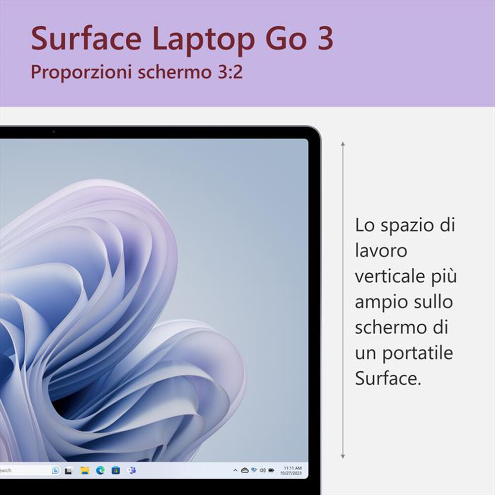 "MICROSOFT - Notebook SURFACE LAPTOP GO 3-Platinum"