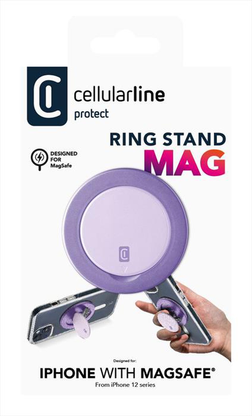 "CELLULARLINE - Supporto magnetico con funzione stand MagSafe-Violet"