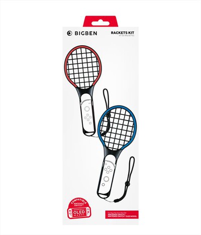 BIG BEN - SET 2 RACCHETTE TENNIS PER JOY-CON SWITCH/OLED-BLU/ROSSO