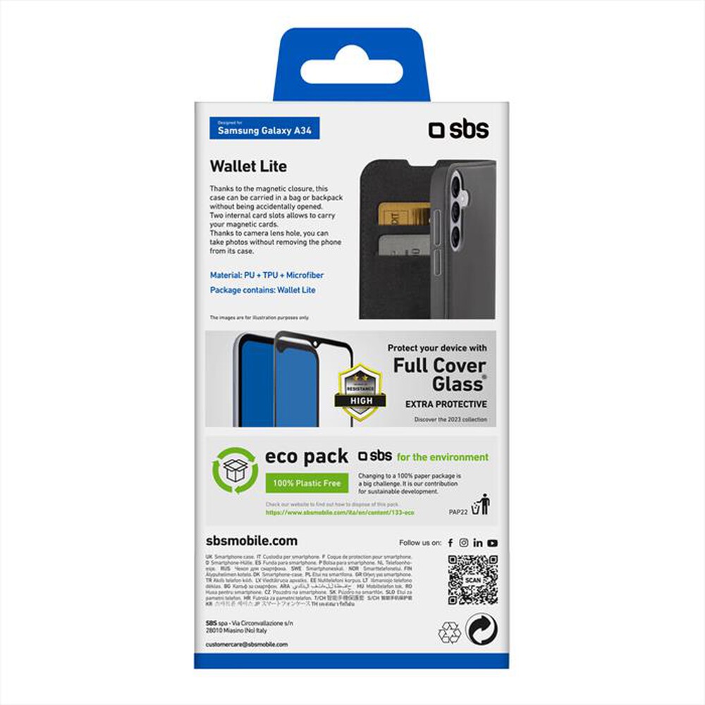 "SBS - Cover TEBKLITESAA34K per Samsung A34-Nero"