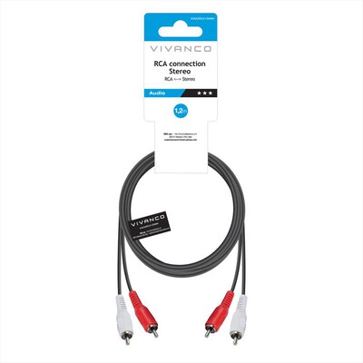 SBS - Audio cable,2x RCA plug-2x RCA plug,1,2m-Nero