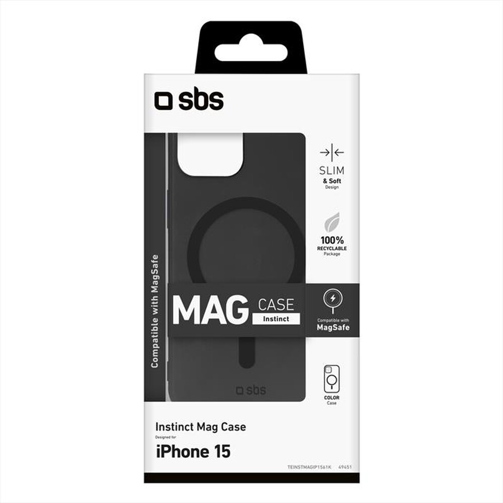 "SBS - Cover TEINSTMAGIP1561K per iPhone 15-Nero"