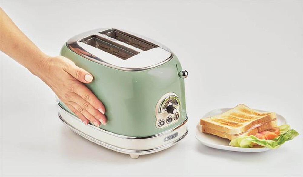 "ARIETE - 155 Tostapane 2 Fette con Pinze Vintage-verde"