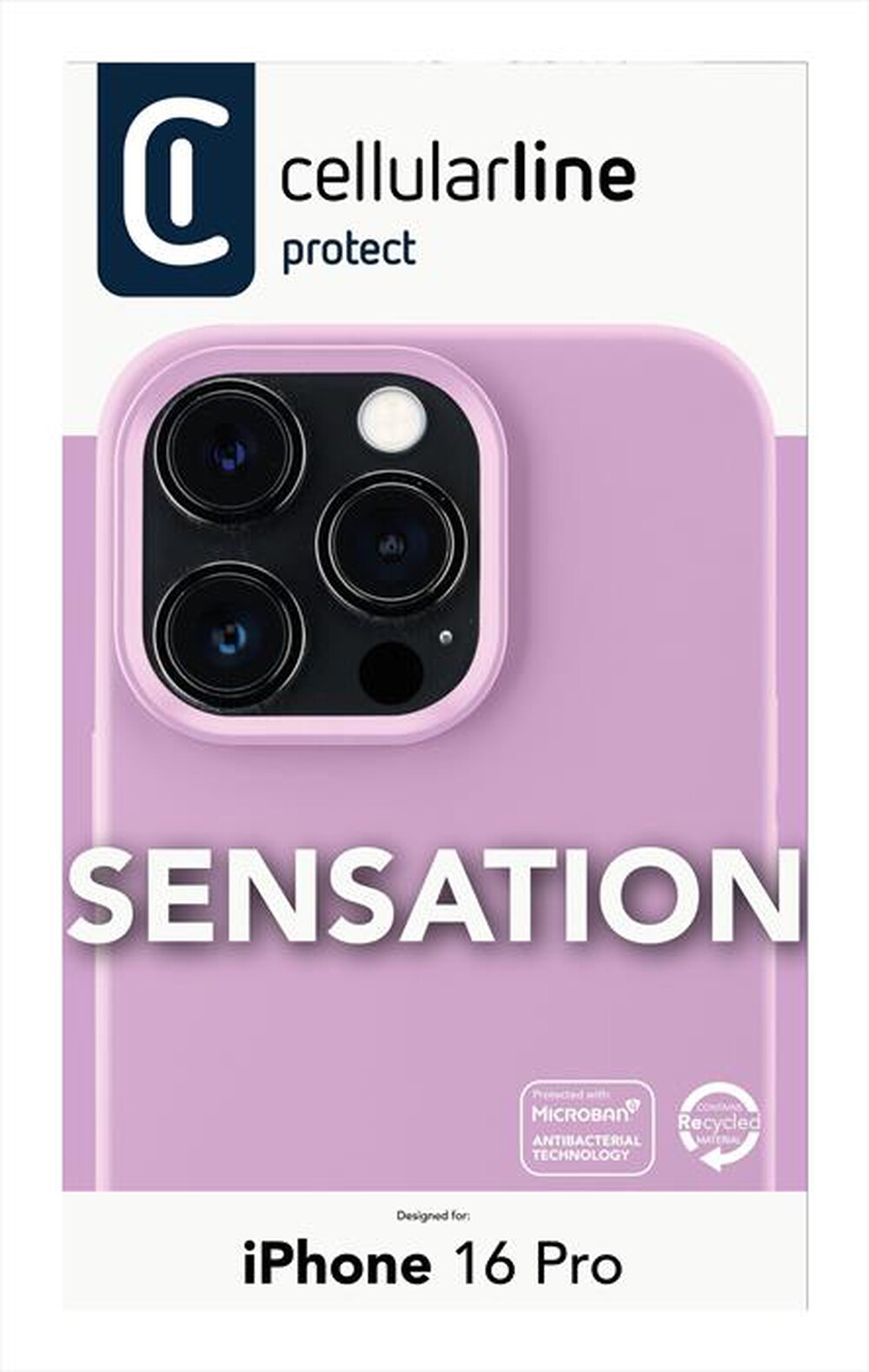 "CELLULARLINE - Cover case SENSATION per iPhone 16 Pro-Pink"