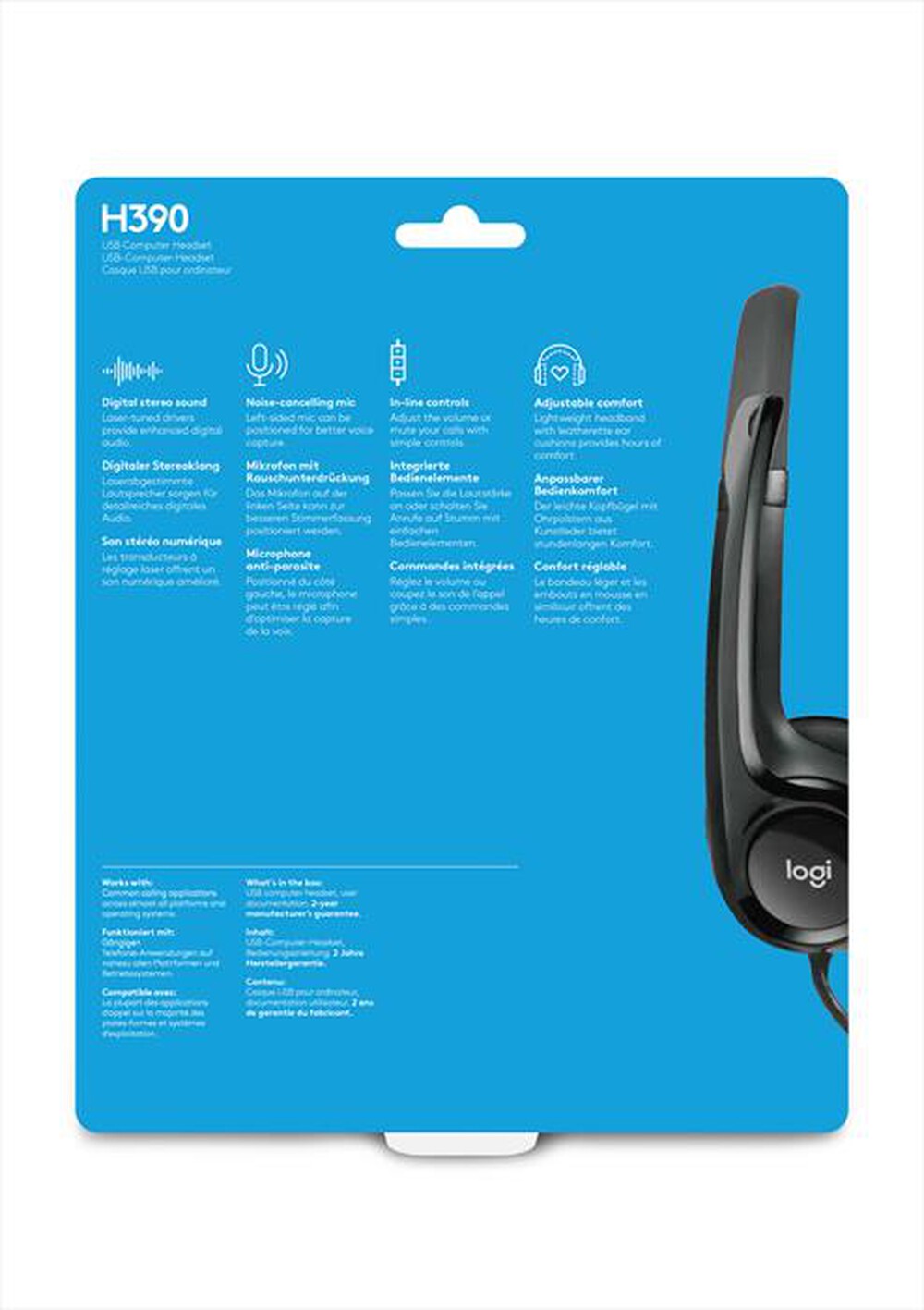 "LOGITECH - USB Headset H390-Nero"