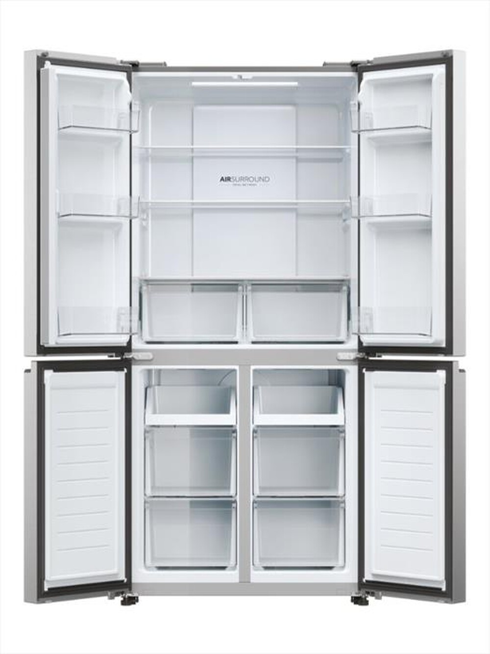 "HAIER - Frigorifero 4 porte HCR3818ENMM Classe E 467 lt-Platino, Stainless steel"