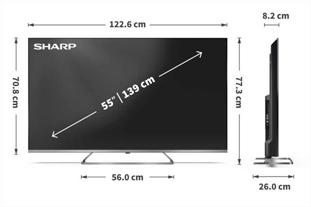 Immagine del prodotto SHARP - Smart TV QLED UHD 4K 55" 55JP7765E-Nero