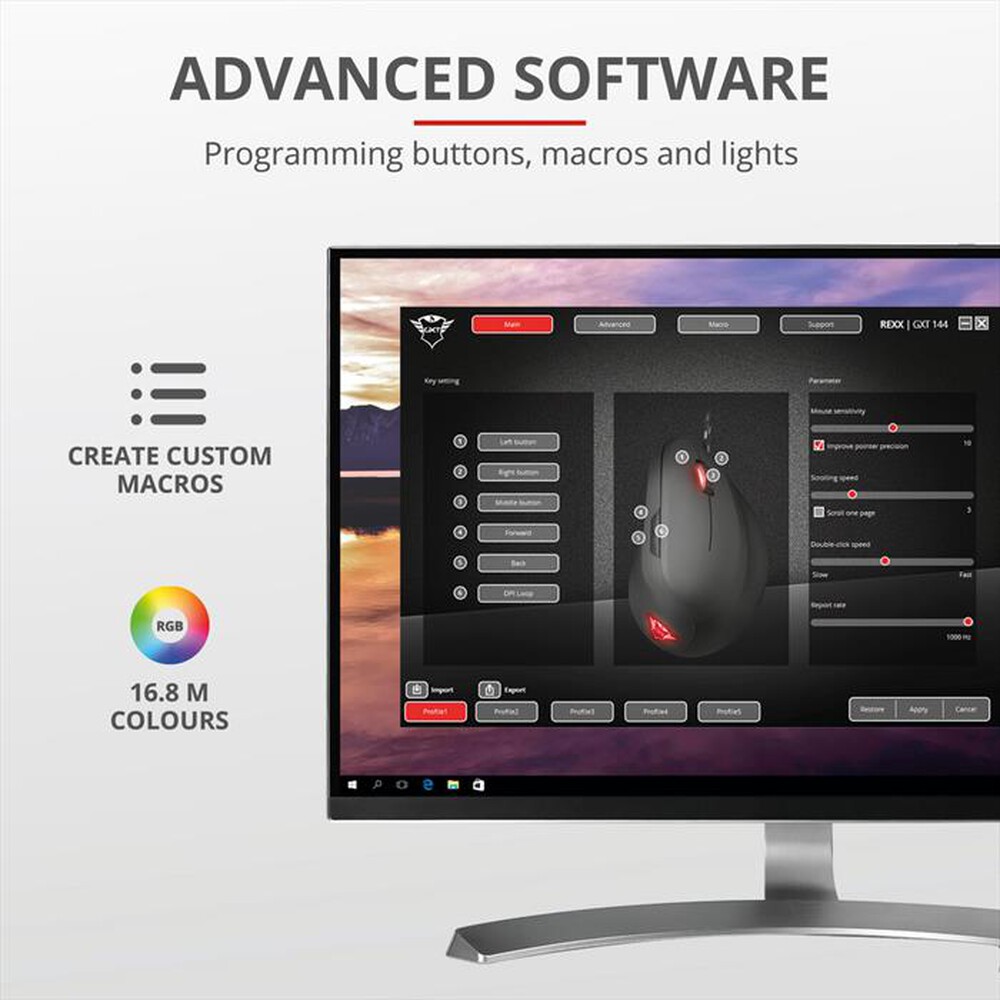 Immagine del prodotto TRUST - GXT144 REXX VERT GAM MSE-Black