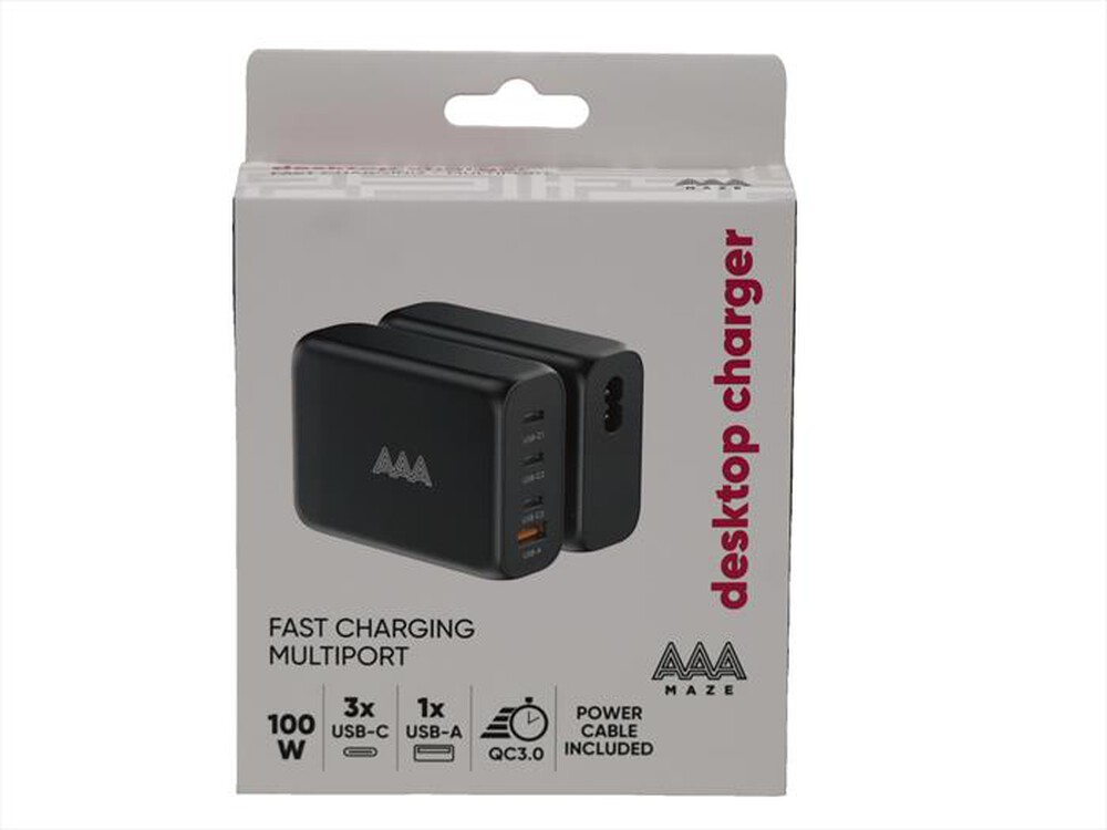 Immagine del prodotto AAAMAZE - ALIMENTATORE MULTI CHARGER 100W-Nero