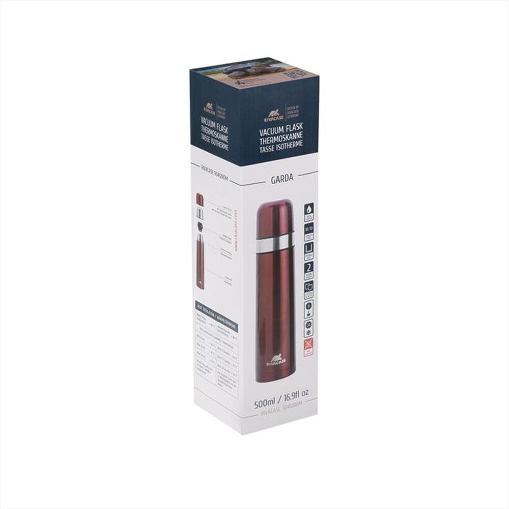 "RIVACASE - 90412RDM THERMOS ISOTERMICO DA 0,5 L ROSSO-Rosso"