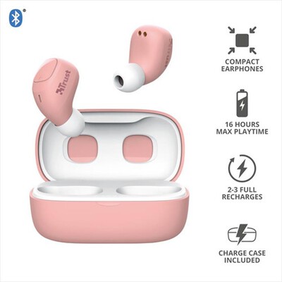 TRUST - NIKA COMPACT BLUETH EARPHONES PINK-Pink