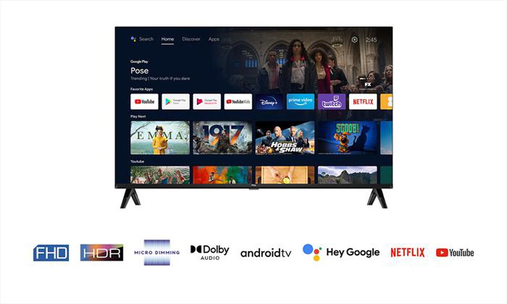 "TCL - TV LED FHD 32\" 32S5400AF-Nero"