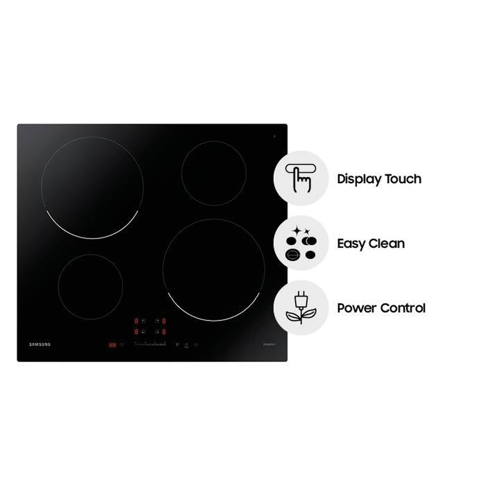 "SAMSUNG - Piano cottura induzione NZ64T3707AK/ET 59 cm-VETROCERAMICA NERO"