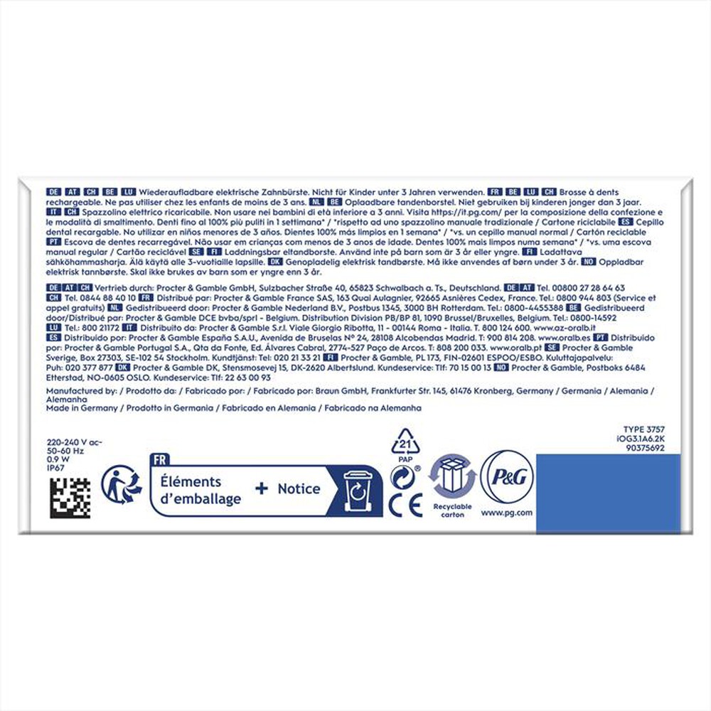 Immagine del prodotto ORAL-B - Spazzolino elettrico IO 3-Nero