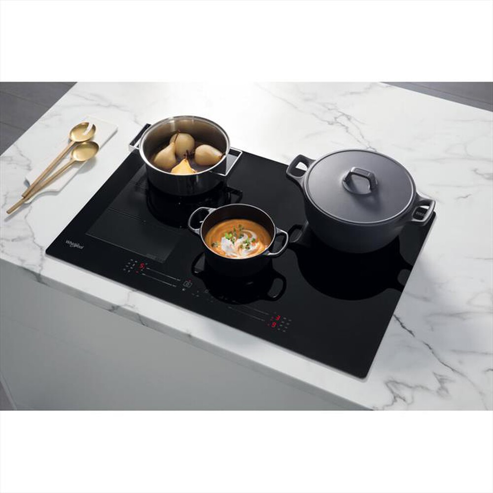 "WHIRLPOOL - Piano induzione WF S0377 NE/IXL HOB WP 77 cm-Nero"