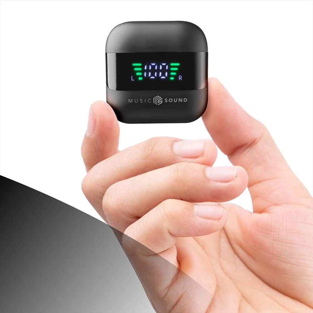 Immagine del prodotto MUSIC SOUND - AURICOLARI TWS CON DISPLAY LED-Black