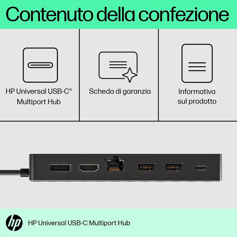 Immagine del prodotto HP - DOCKING STATION UNIVERSAL MULTIFUNZIONE USB-C-Nero