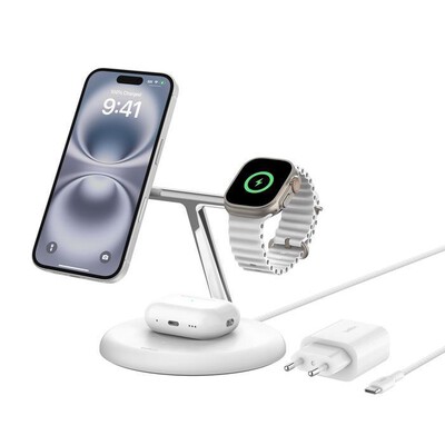 BELKIN - SUPPORTO DI RICARICA WL 3IN1 Q12 (15W)-Bianco