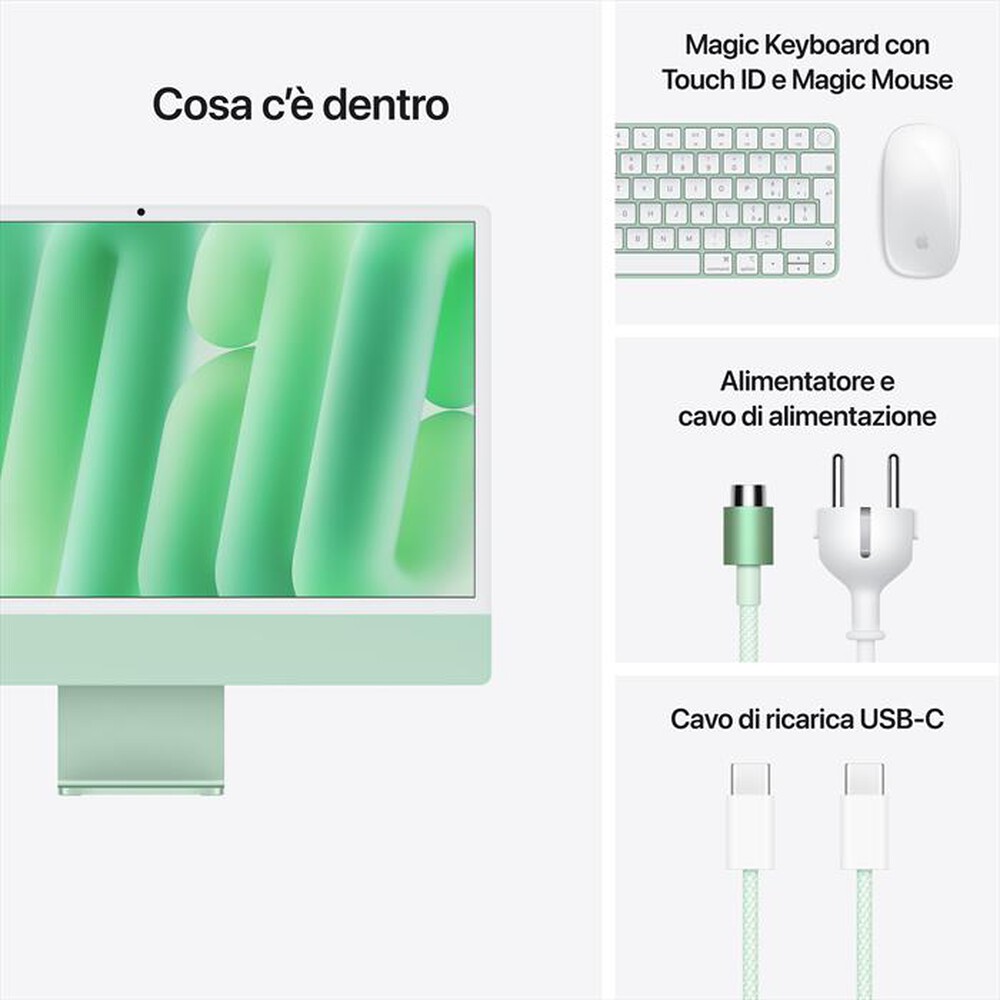 Immagine del prodotto APPLE - iMac Retina 24" 4.5K M4 Core 10 CPU 10 GPU 256GB-Verde
