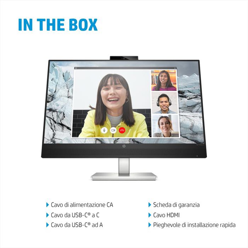 "HP - Monitor 27\" M27 WEBCAM-Silver e Black"