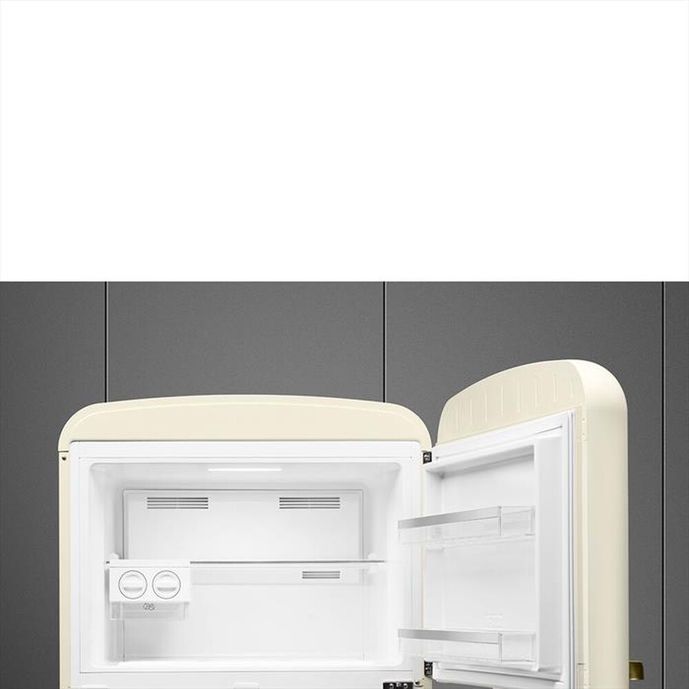 "SMEG - Frigorifero 2 porte FAB50RCRB5 Classe E 467lt-Panna finiture ottone"