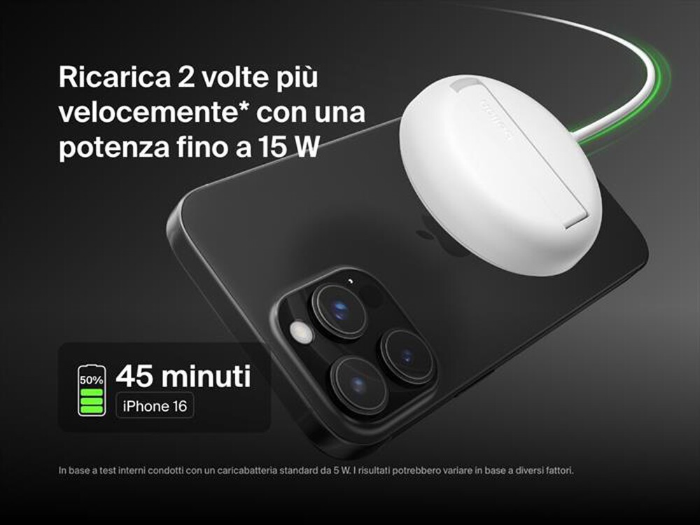 Immagine del prodotto BELKIN - TAPPETINO DI RICARICA WIRELESS MAGNETICA QI2 15W-Bianco