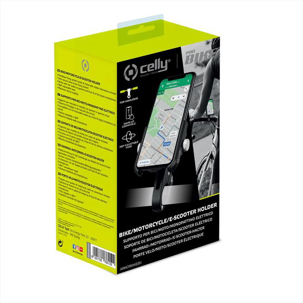 "CELLY - ARMORBIKEBK-ARMOR BIKE HOLDER-Nero/Plastica"