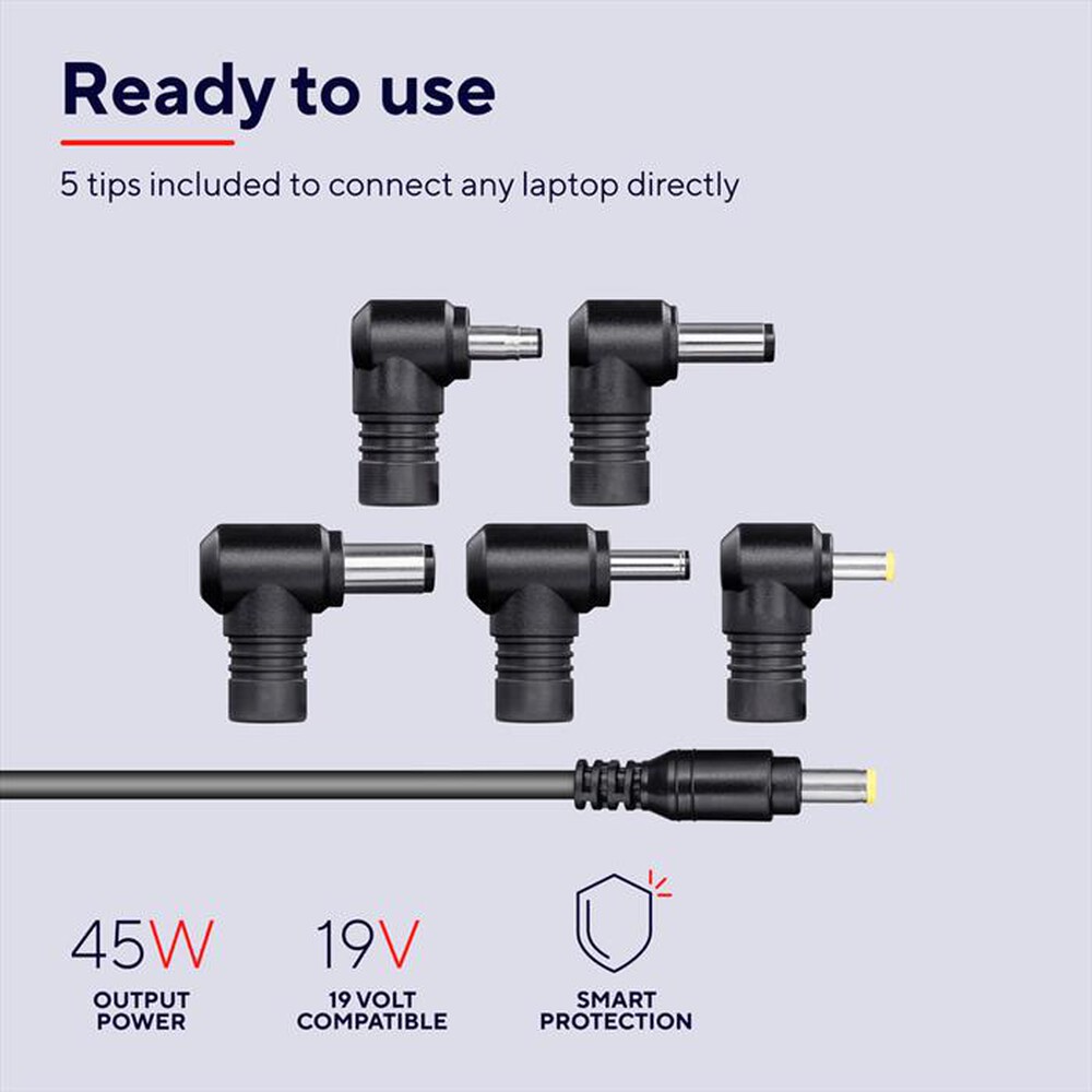 "TRUST - PRIMO 45W-19V LPTP CHRGR-Black"