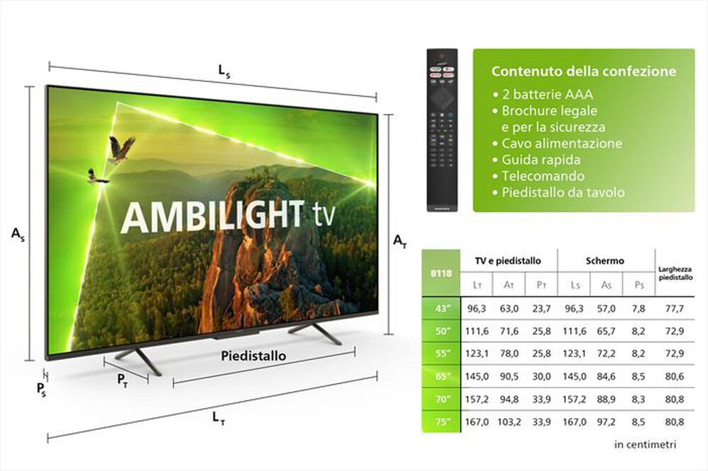Immagine del prodotto PHILIPS - Ambilight Smart TV LED UHD 4K 75" 75PUS8118/12-Antracite
