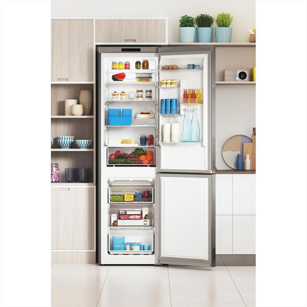 "INDESIT - Frigorifero combinato PUSH&GO INFC9 TI22X Classe E-Stainless steel"