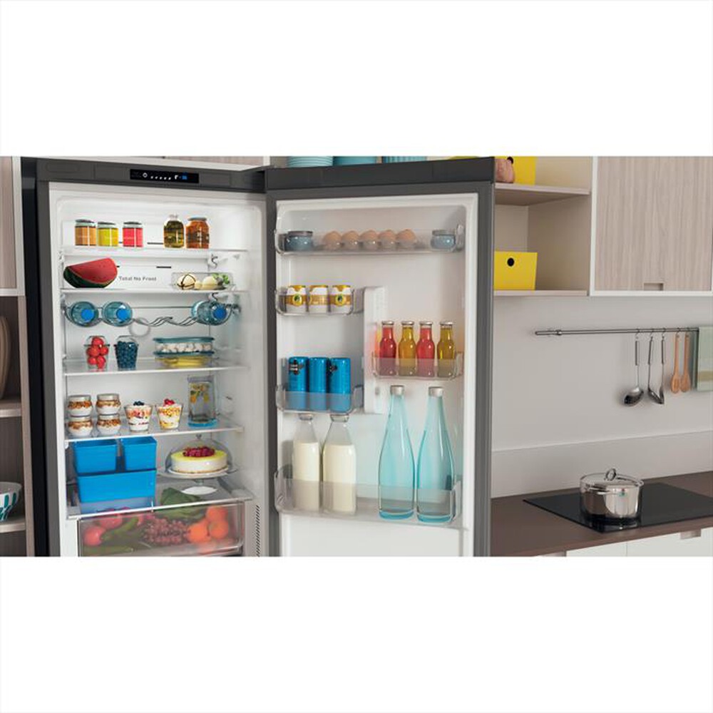 "INDESIT - Frigorifero combinato PUSH&GO INFC9 TI22X Classe E-Stainless steel"