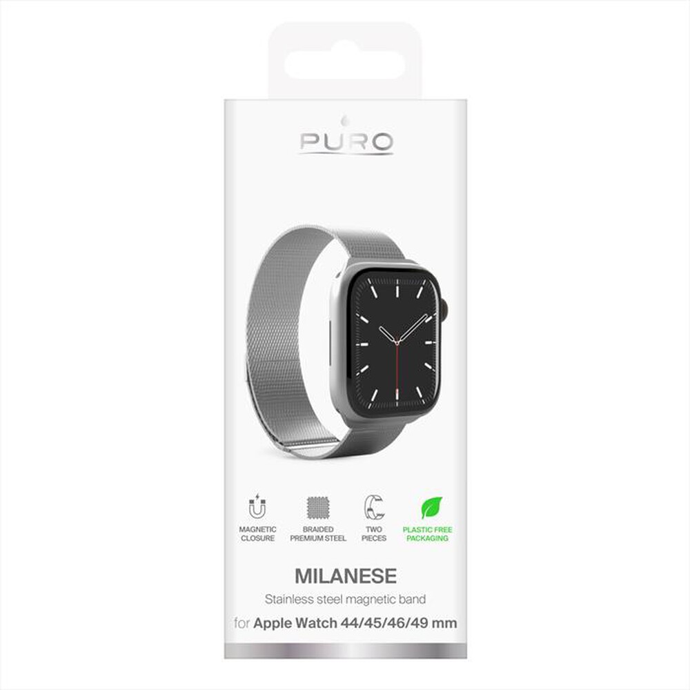 Immagine del prodotto PURO - Cinturino PUMILAW44SIL Apple Watch 42-44-45-49mm-Argento