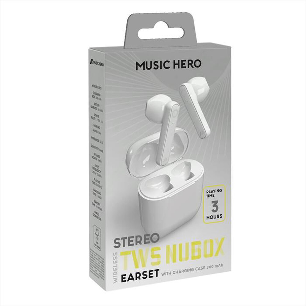 "SBS - Auricolare TWS MHTWSNUBOXBTW-Bianco"