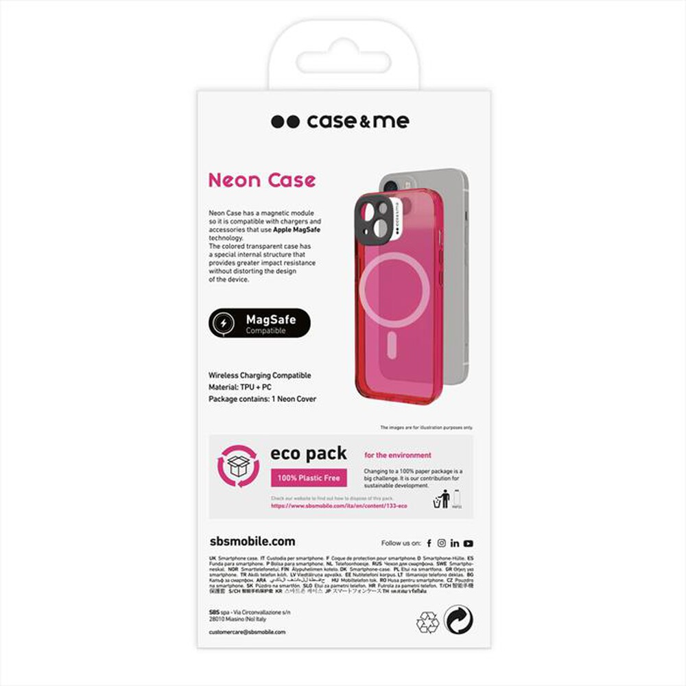 "SBS - Cover fluo MagSafe CMCOVCFLMSIP1461P per iPhone 14-Rosa"