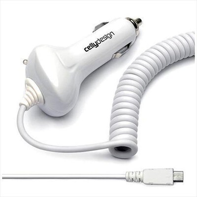 CELLY - CAR CHARGER 1A MICRO USB-Bianco/Plastica