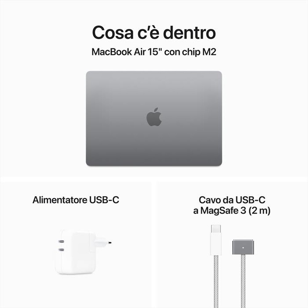 "APPLE - MacBook Air 15\" M2 8-core CPU 10-core GPU 512GB-Grigio Siderale"