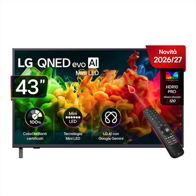 LG - Smart TV 43" MiniLED QNED EVO 4K AI 43QNED80B6B-Charcoal Black