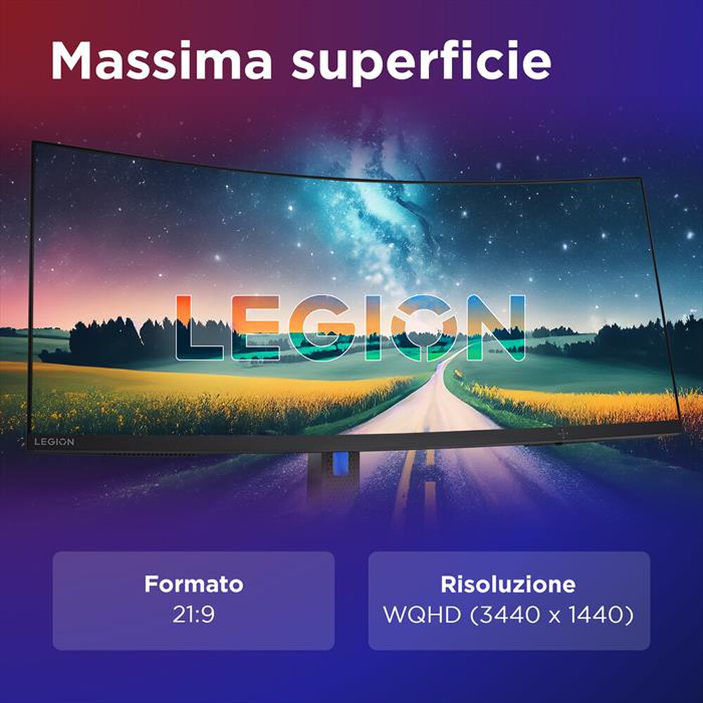 Immagine del prodotto LENOVO - Monitor WLED 34" LEGION R34W-30 67C7GACBIT-Raven Black