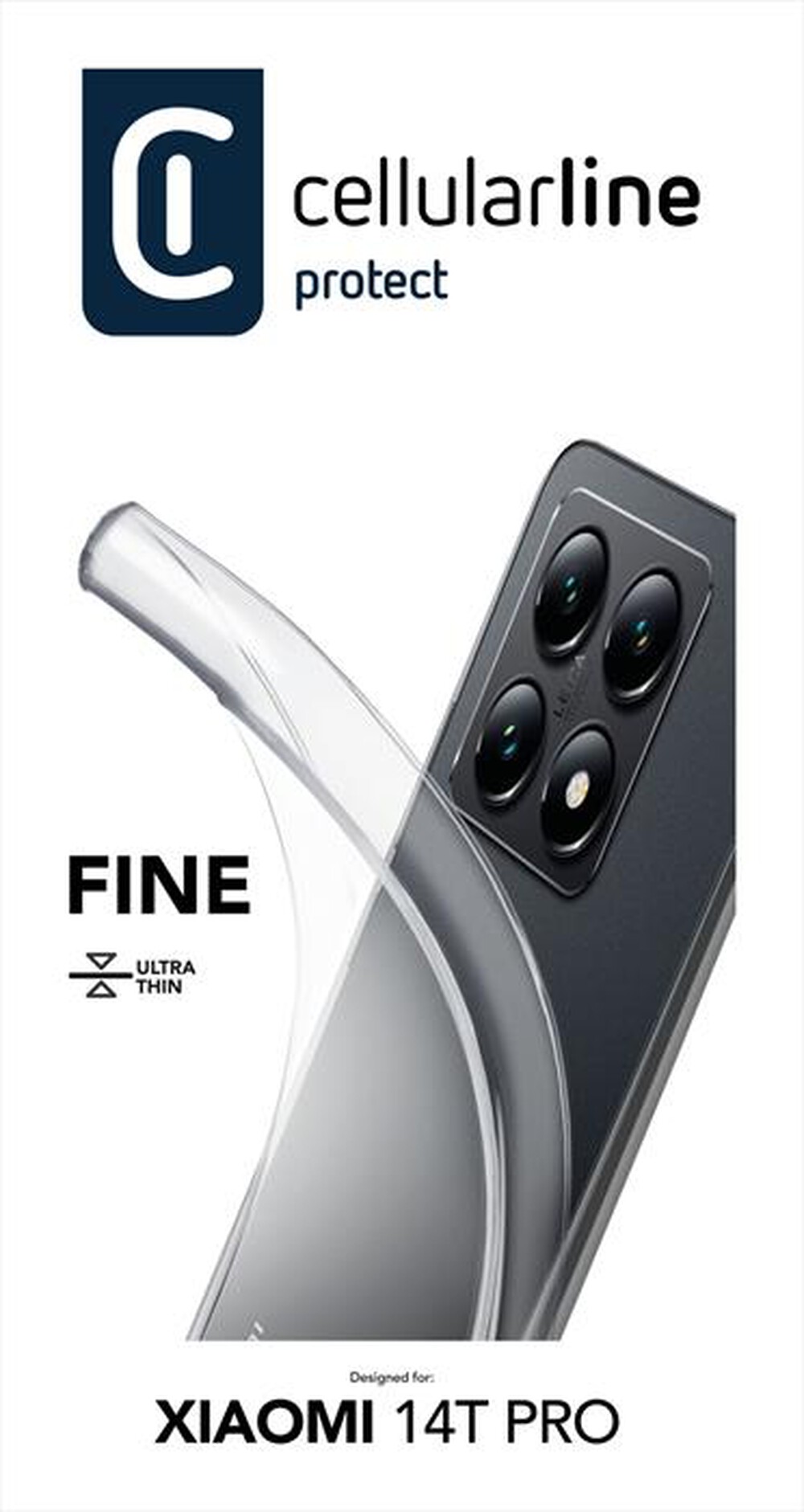 "CELLULARLINE - Cover FINE per Xiaomi 14T Pro-Trasparente"