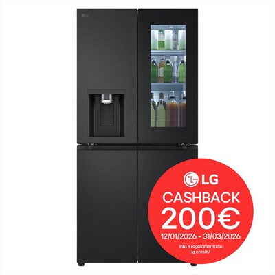 LG - Frigorifero 4 porte GMG860EPBE Classe E 508L-Black